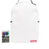 SPRAYGROUND DIY BEYAZ Sırt Çantası (VEGAN DERİ VE İÇ PARA ASTARI) & MARKERLER DAHİL