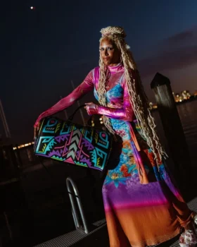 A.I. PATH TO THE FUTURE III Silindir Çantalar - SANDFLOWER COLLAB (KARANLIKTA PARLAYAN)