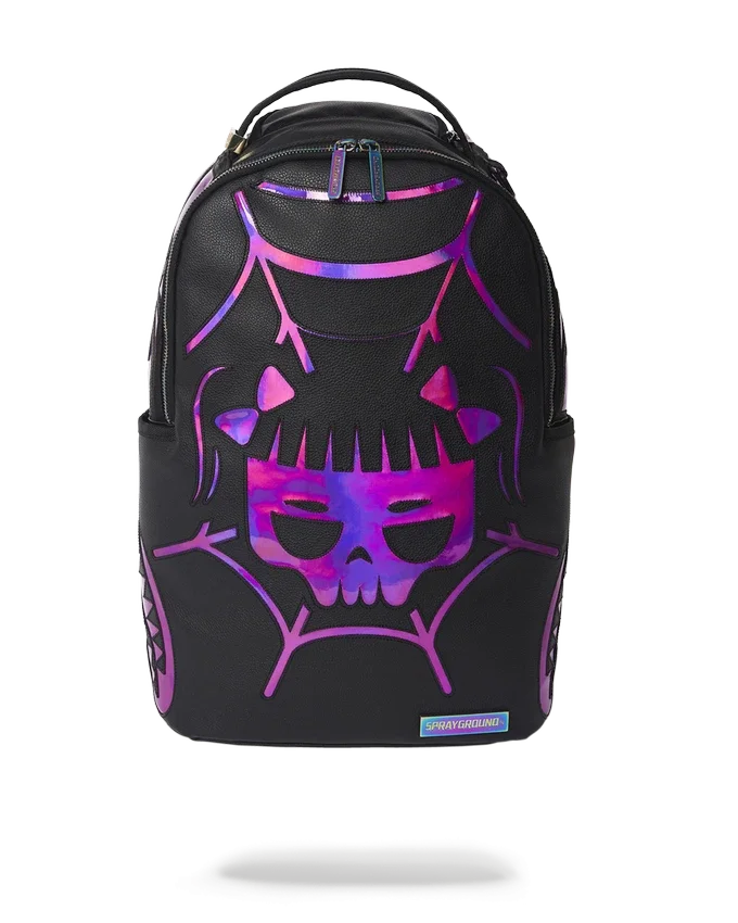 CAZZU IRIDESCENT CUT & SEW SPIDER SKULL Shark Sırt Çantası (DLXV)