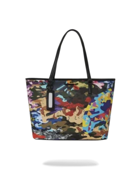 DİLİMLENMİŞ VE KÜP KÜP KESİLMİŞ Camo Tote Çantalar