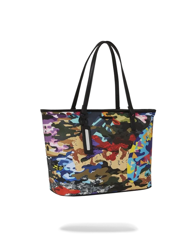 DİLİMLENMİŞ VE KÜP KÜP KESİLMİŞ Camo Tote Çantalar