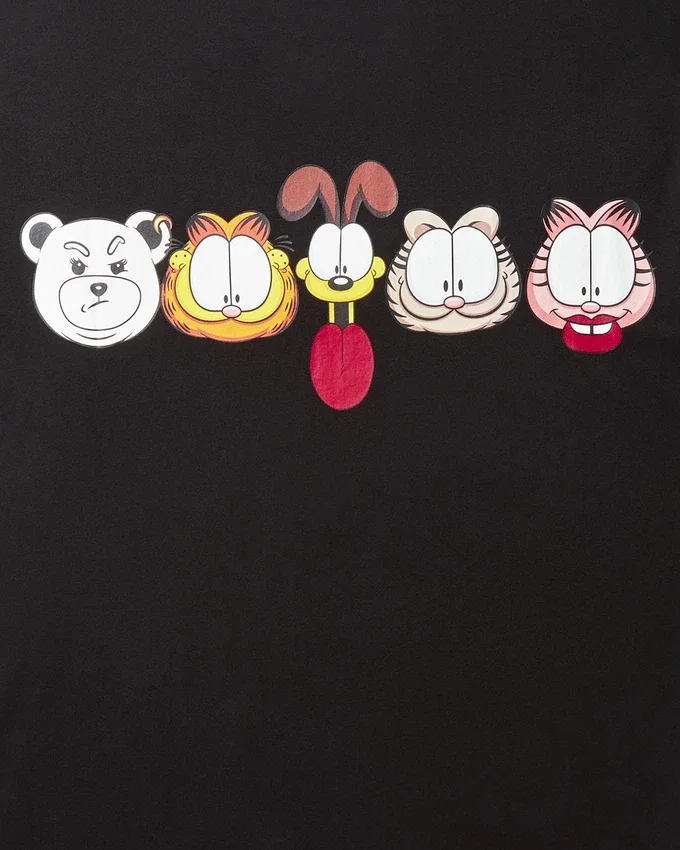 GARFIELD GRAFİK TİŞÖRT (SİYAH)