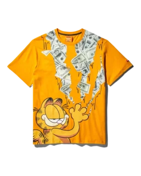 GARFIELD KEDİ STRATCH DESENLİ TİŞÖRT (TURUNCU)