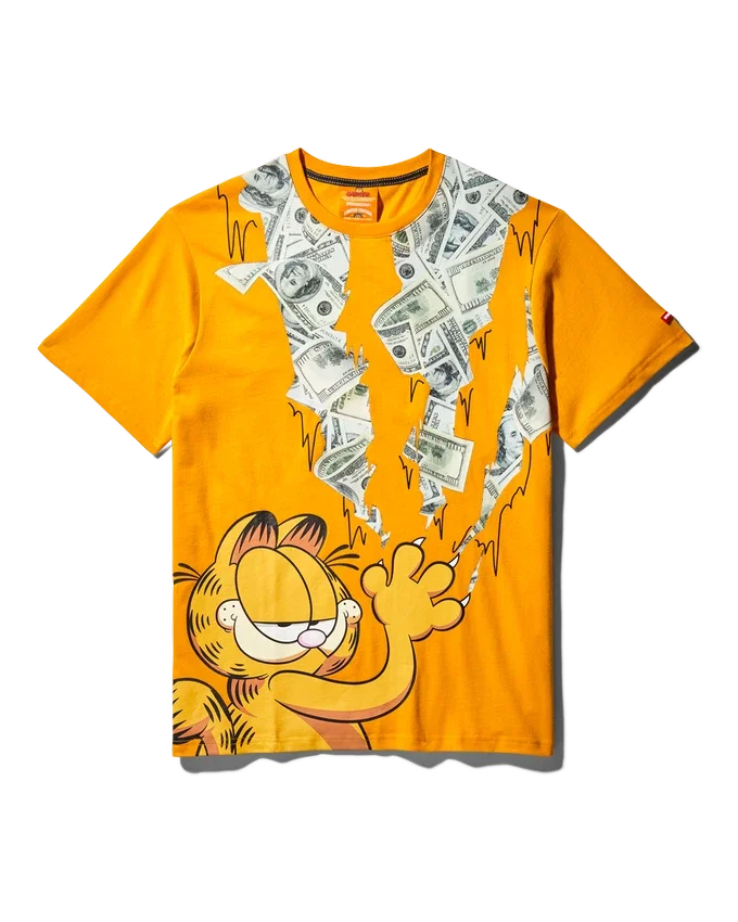 GARFIELD KEDİ STRATCH DESENLİ TİŞÖRT (TURUNCU)
