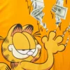 GARFIELD KEDİ STRATCH DESENLİ TİŞÖRT (TURUNCU)