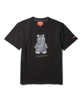 KISA KOLLU GRAFİK MONEY BEAR TİŞÖRT (SİYAH)