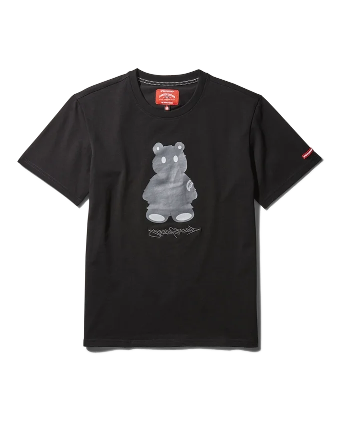 KISA KOLLU GRAFİK MONEY BEAR TİŞÖRT (SİYAH)