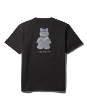 KISA KOLLU GRAFİK MONEY BEAR TİŞÖRT (SİYAH)