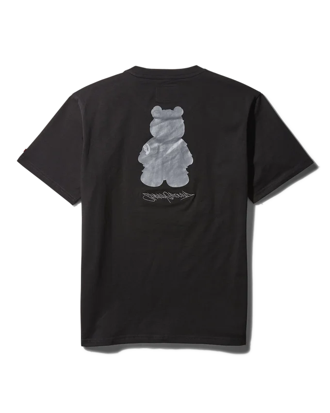 KISA KOLLU GRAFİK MONEY BEAR TİŞÖRT (SİYAH)