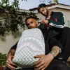 KREM RENKLİ DLX Sırt Çantası, "KNIT SHARKS IN PARIS" DESENLİ