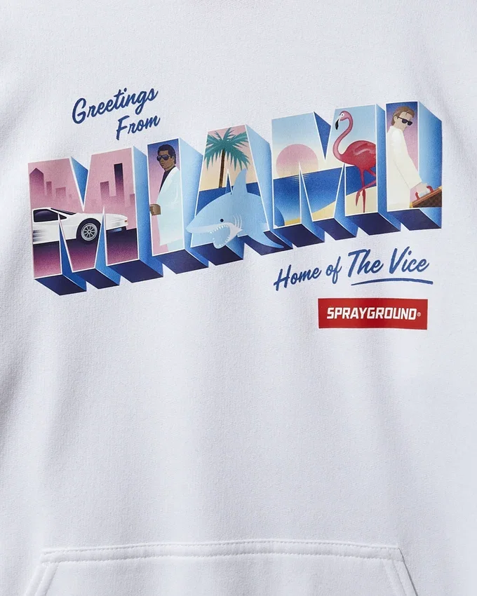 MIAMI VICE KAPÜŞONLU TİŞÖRT (BEYAZ)