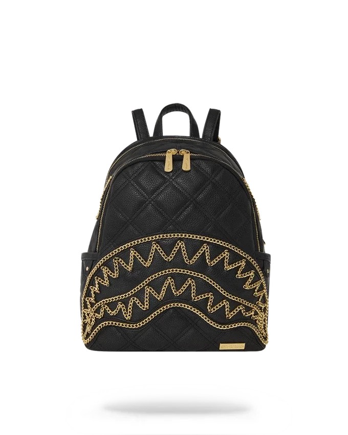 NOIR QUILT ALTIN ZİNCİRLİ SHARK SIRT ÇANTASI