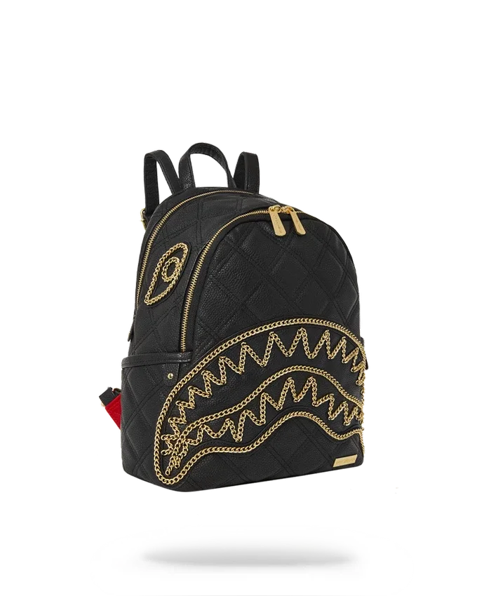 NOIR QUILT ALTIN ZİNCİRLİ SHARK SIRT ÇANTASI