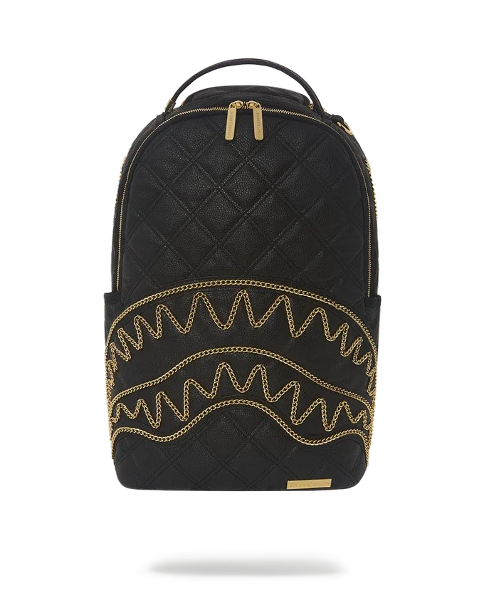 NOIR QUILT ALTIN ZİNCİRLİ SHARK SIRT ÇANTASI (DLXV)