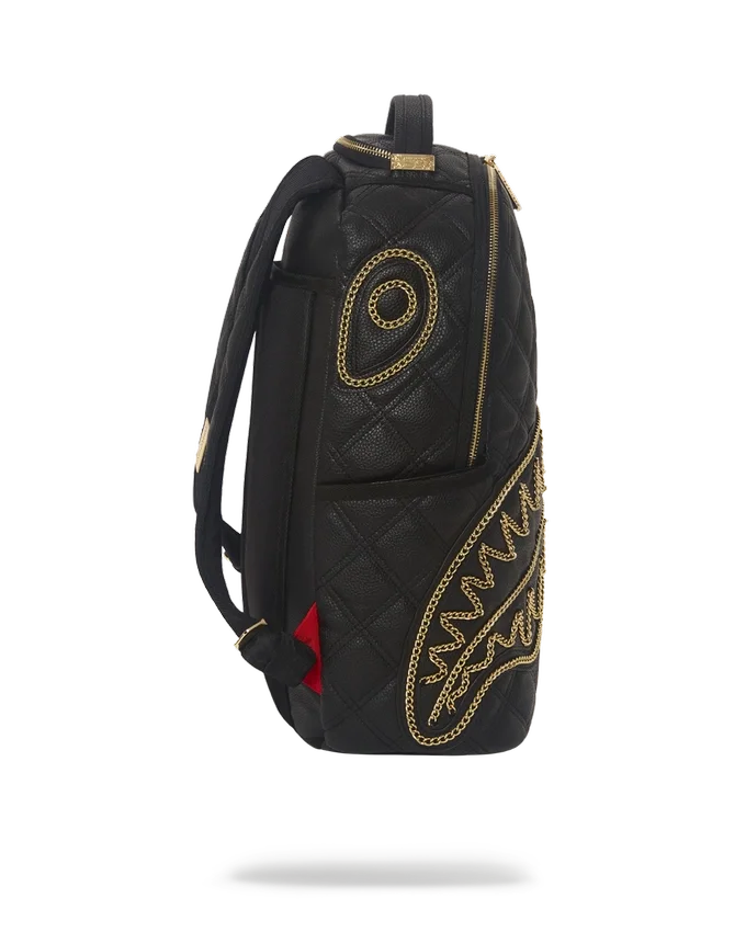 NOIR QUILT ALTIN ZİNCİRLİ SHARK SIRT ÇANTASI (DLXV)