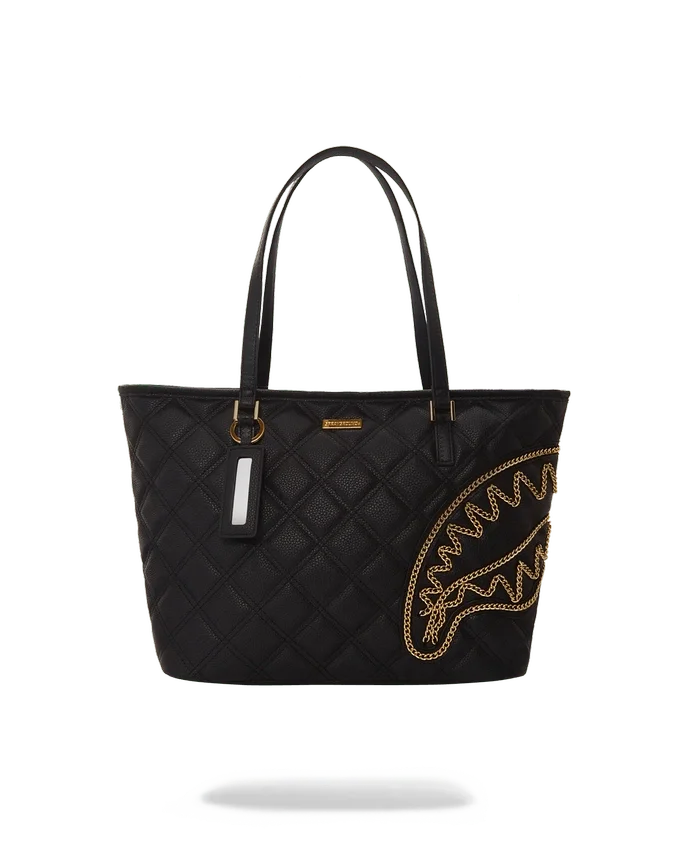 NOIR QUILT ALTIN ZİNCİRLİ SHARK TOTE ÇANTA