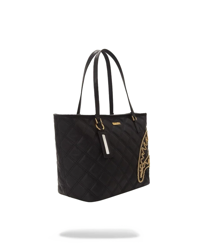 NOIR QUILT ALTIN ZİNCİRLİ SHARK TOTE ÇANTA