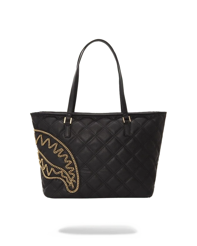 NOIR QUILT ALTIN ZİNCİRLİ SHARK TOTE ÇANTA