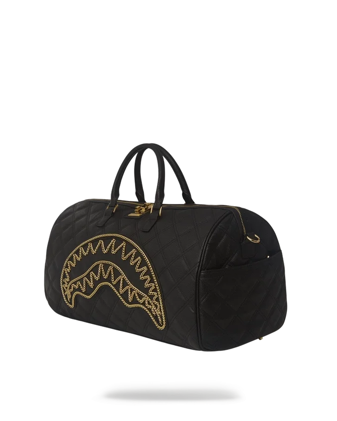 NOIR QUILT GOLD CHAIN SHARK Silindir Çantası