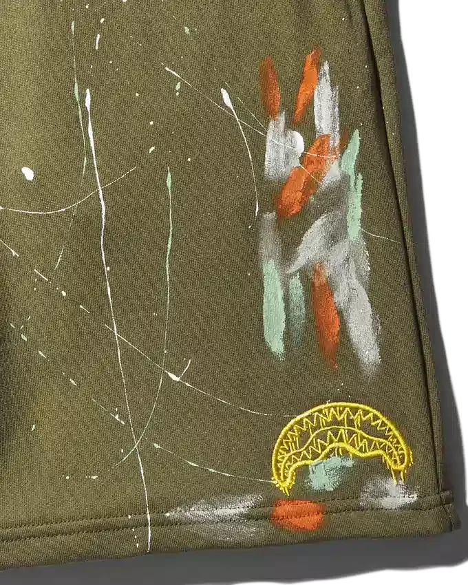 PAINT SPLAT ÖRGÜ ŞORT (YEŞİL)
