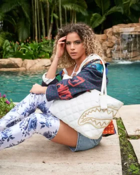 RIVIERA LE BLANC ALTIN ZİNCİRLİ SHARK TOTE ÇANTASI