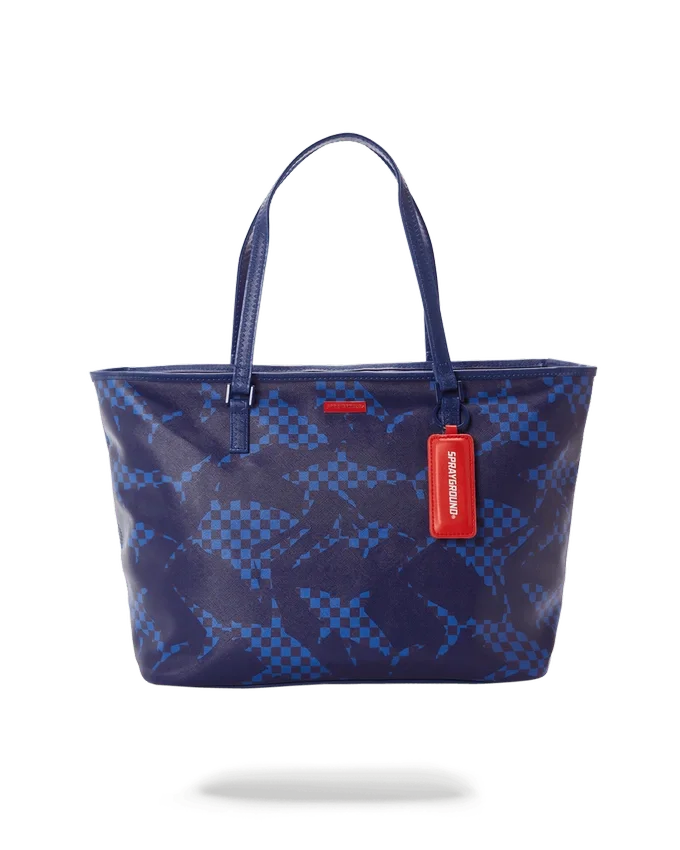 SHARK CHECK (MAVİ) Tote Çantalar