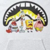 Spongebob KREW Shark BALIĞI KAPÜŞONLU TİŞÖRT (AÇIK GRİ)