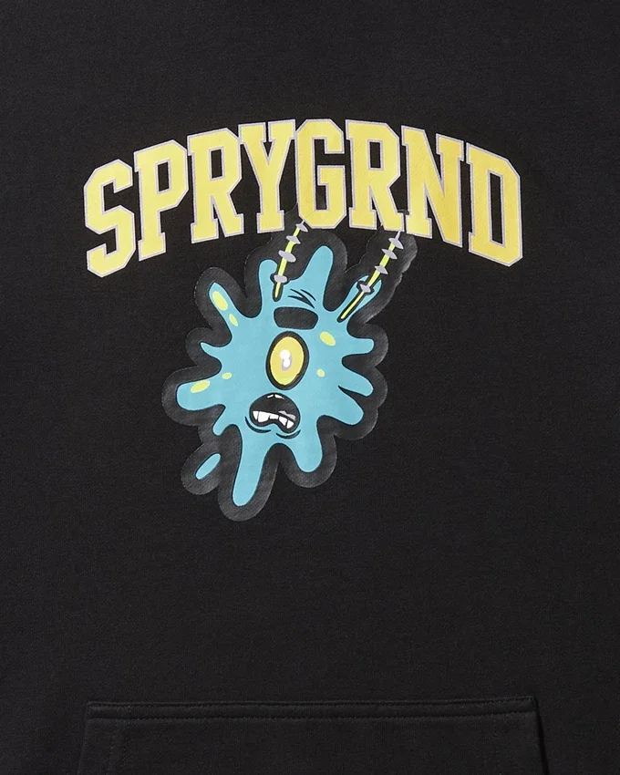 Spongebob SPLAT KAPÜŞONLU TİŞÖRT (SİYAH)