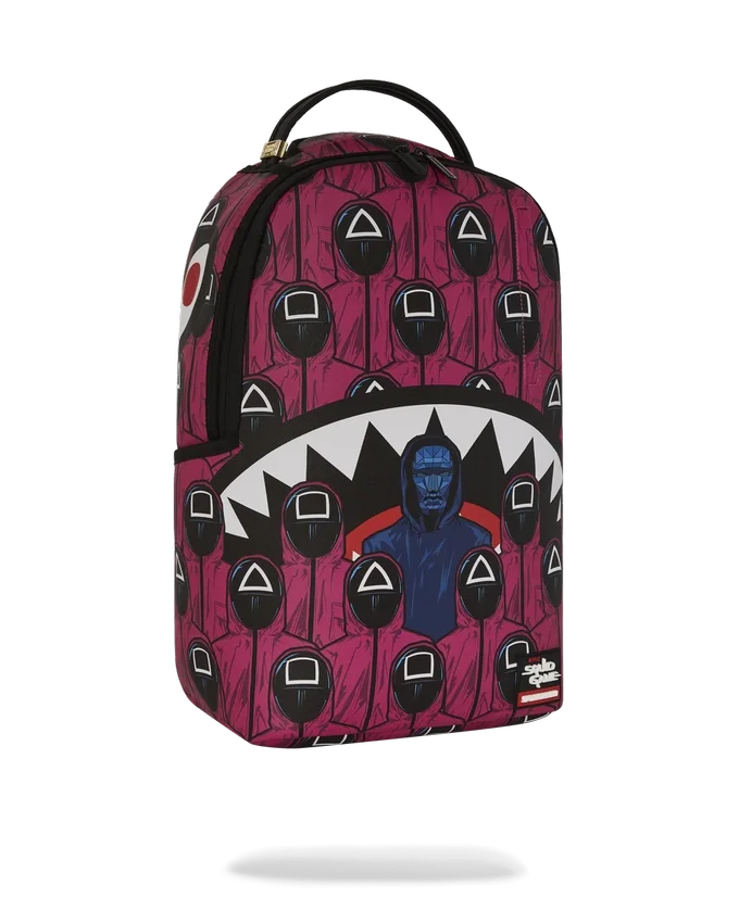 SQUID GAME İŞBİRLİĞİ ÖN YÜZÜ MAN & PINK GUARD SHARKS Sırt Çantaları