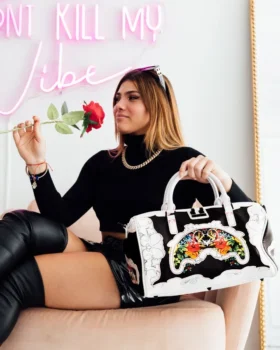 THE FLORAL CUT MINI SILINDİR ÇANTA