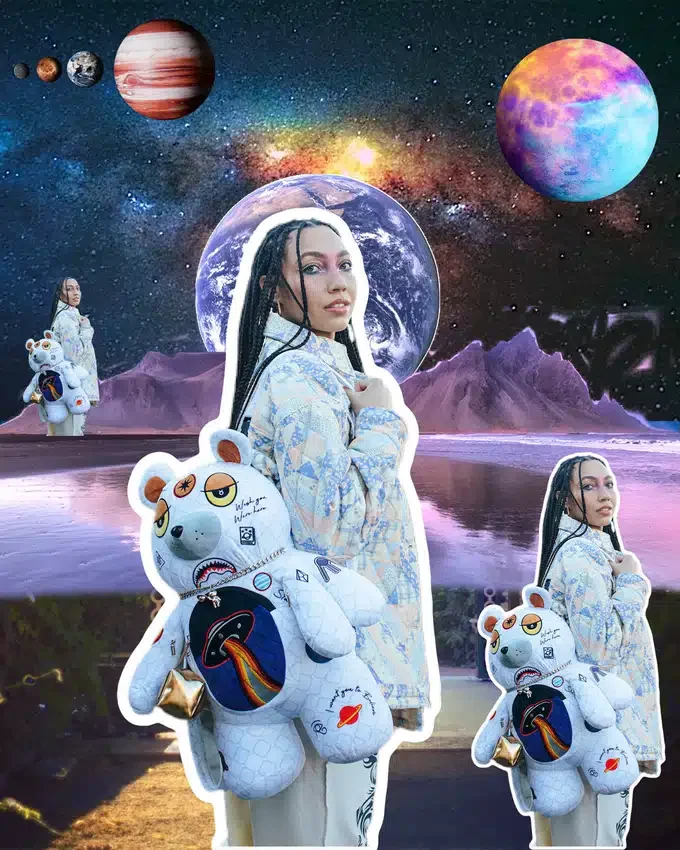 UFO SPACED OUT MONEYBEAR TEDDYBEAR Sırt Çantası